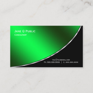 Carte De Visite Professionnel Moderne Élégant Vert Clair