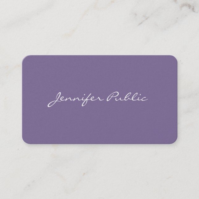 Carte De Visite Professionnel moderne élégant Violet Pearl Luxe (Devant)