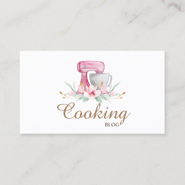 Carte De Visite Professionnel, Moderne, Fleur de mélange, Cuisine (Devant)