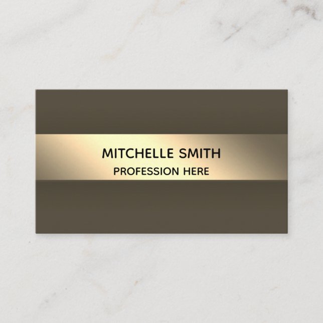 Carte De Visite Professionnel Moderne Golden Simply Grey (Devant)