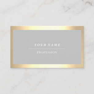 Carte De Visite Professionnel Moderne Golden Simply Grey Lumineux