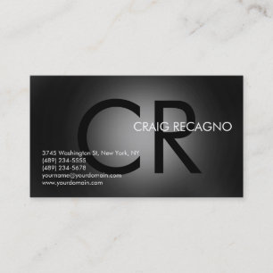 Carte de visite professionnel moderne gris noir
