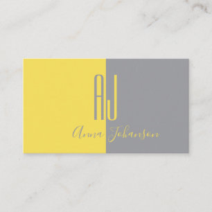 Carte De Visite Professionnel moderne jaune et gris