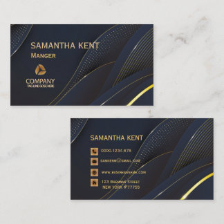Carte de visite professionnel moderne Marine & Gol