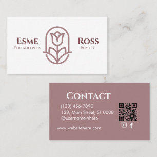 Carte De Visite Professionnel Moderne Mauve Rose Floral Élégant