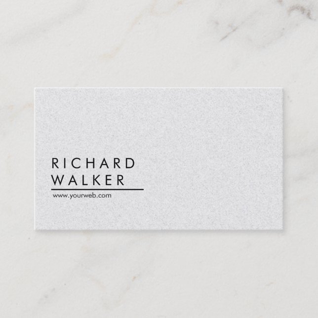 Carte De Visite Professionnel Moderne Minimal Blanc clair Élégant (Devant)