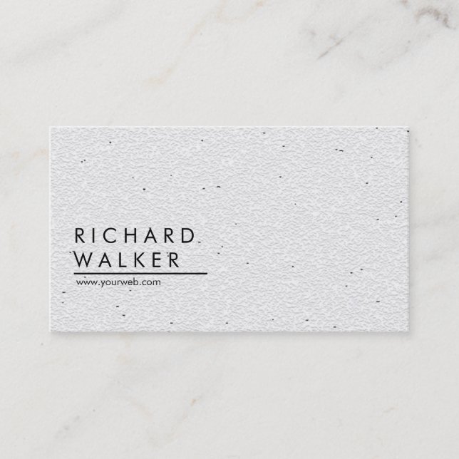 Carte De Visite Professionnel Moderne Minimal Blanc clair Élégant (Devant)