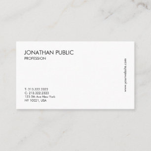 Carte De Visite Professionnel Moderne Minimaliste Élégant Blanc Pr