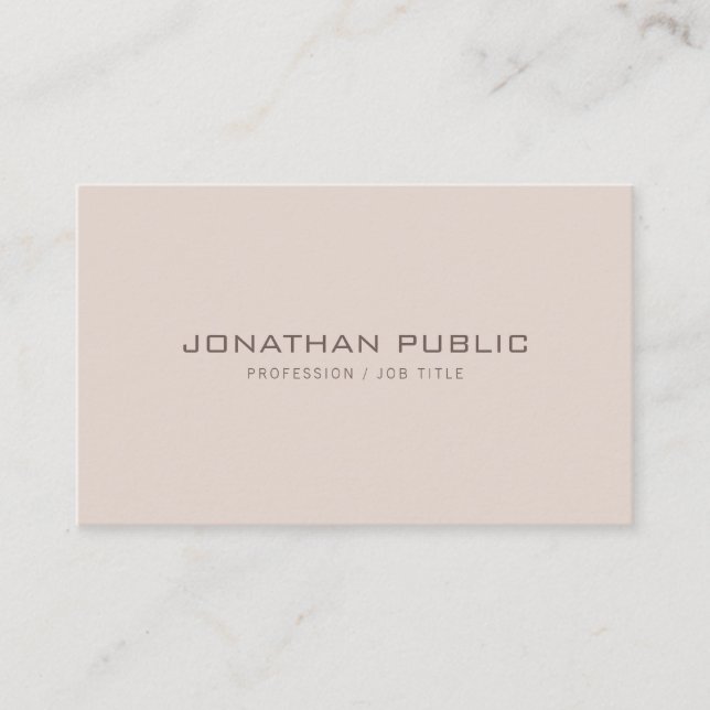Carte De Visite Professionnel Moderne Minimaliste Élégant Plain Ha (Devant)