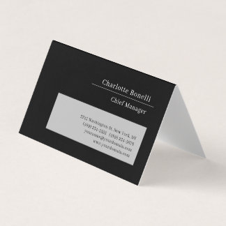Carte De Visite Professionnel Moderne Minimaliste Noir & Gris