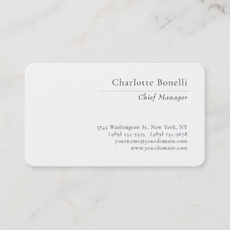 Carte De Visite Professionnel Moderne Minimaliste Simple Noir & Bl