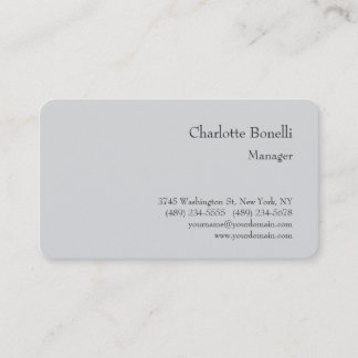 Carte De Visite Professionnel moderne minimaliste soie gris clair