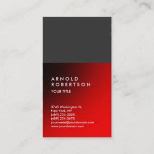 Carte de visite professionnel moderne moderne Red 
