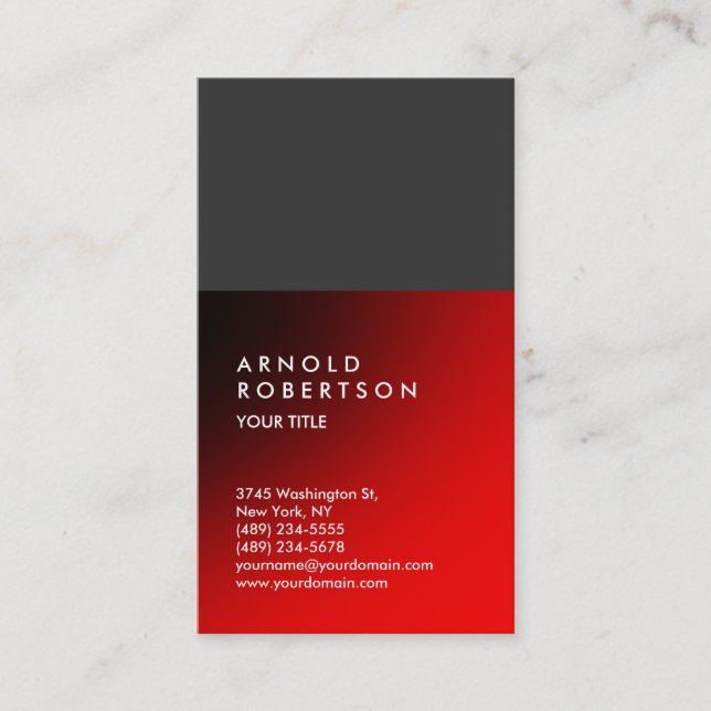 Carte de visite professionnel moderne moderne Red  (Devant)