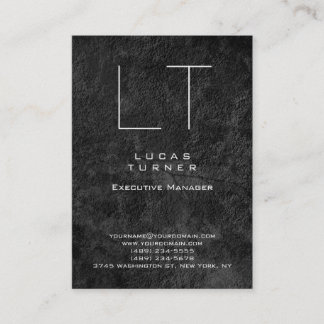 Carte De Visite Professionnel moderne Monogramme Gris Motif