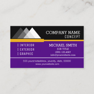 Carte De Visite Professionnel Moderne Noir et Indigo
