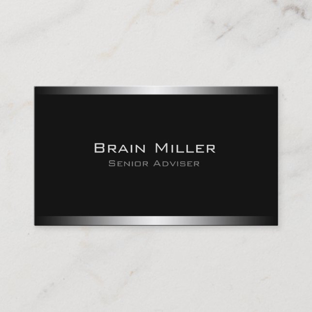 Carte De Visite Professionnel moderne noir simple (Devant)