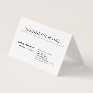 Carte De Visite Professionnel Moderne Plain Simple Premium Silk