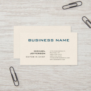 Carte De Visite Professionnel Moderne Plain Simple Signature Cream