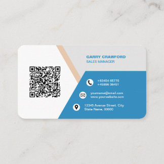 Carte De Visite Professionnel moderne QR Code personnalisé