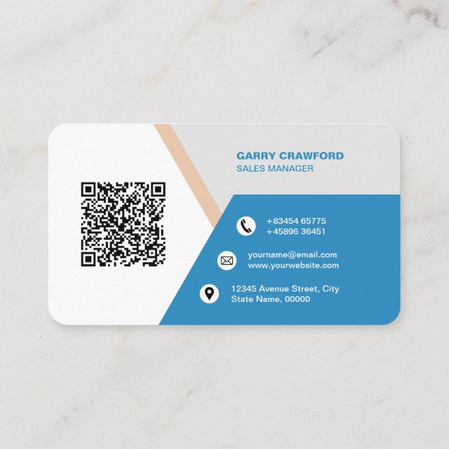Carte De Visite Professionnel moderne QR Code personnalisé (Dos)