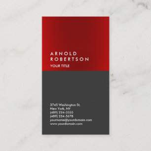 Carte de visite professionnel moderne Red Grey Coo