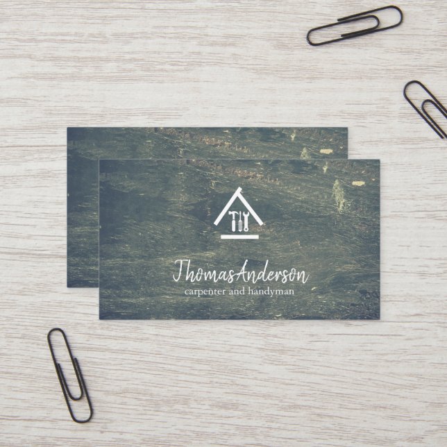 Carte De Visite Professionnel Moderne Réparation des maisons Handy (Devant/Arrière en situation)