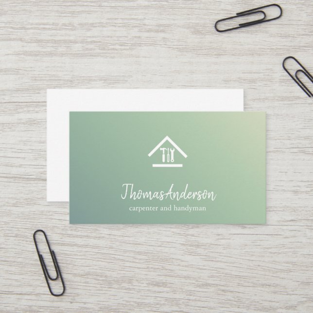 Carte De Visite Professionnel Moderne Réparation des maisons Handy (Devant/Arrière en situation)