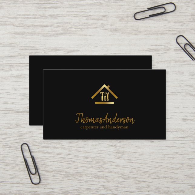 Carte De Visite Professionnel Moderne Réparation des maisons Handy (Devant/Arrière en situation)