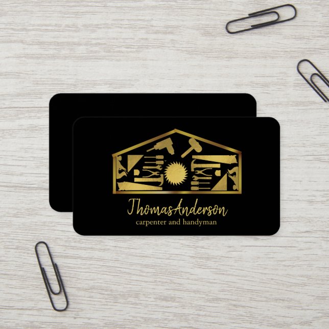 Carte De Visite Professionnel Moderne Réparation des maisons Handy (Devant/Arrière en situation)