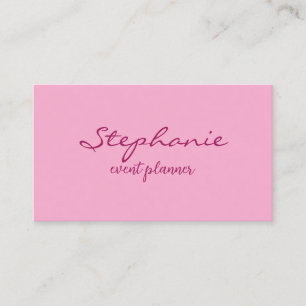 Carte De Visite Professionnel Moderne Rose Coloré Élégant Féminin