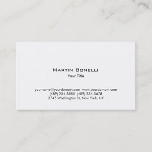 Carte de visite professionnel moderne simple blanc