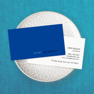 Carte De Visite Professionnel Moderne Simple Bleu Minimaliste