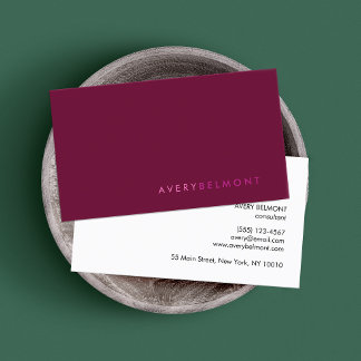 Carte De Visite Professionnel Moderne Simple Bourgogne Minimaliste
