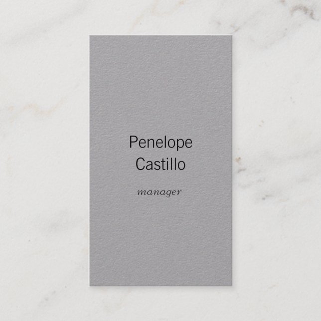 Carte De Visite Professionnel Moderne Simple Design Gris Premium (Devant)