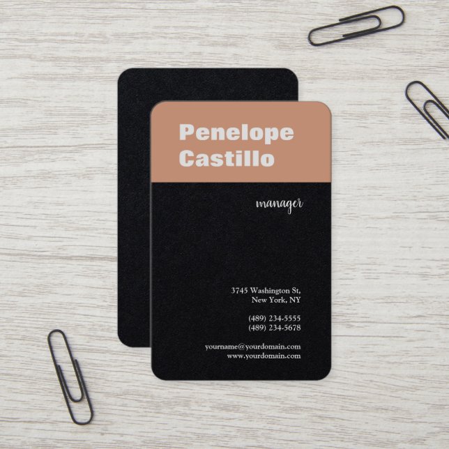 Carte De Visite Professionnel Moderne Simple Élégant (Devant/Arrière en situation)