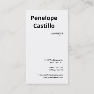 Carte De Visite Professionnel Moderne Simple Élégant Noir & Blanc