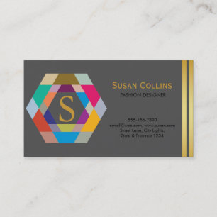Carte De Visite Professionnel Moderne Simple Logo simple Hexagon