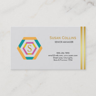 Carte De Visite Professionnel Moderne Simple Logo simple Hexagon