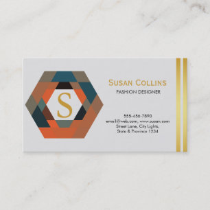 Carte De Visite Professionnel Moderne Simple Logo simple Hexagon