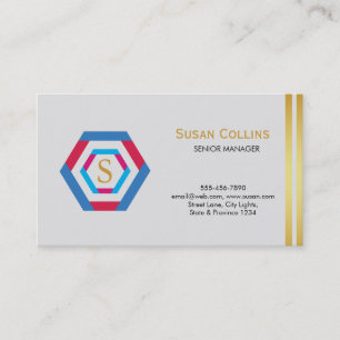 Carte De Visite Professionnel Moderne Simple Logo simple Hexagon