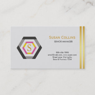 Carte De Visite Professionnel Moderne Simple Logo simple Hexagon