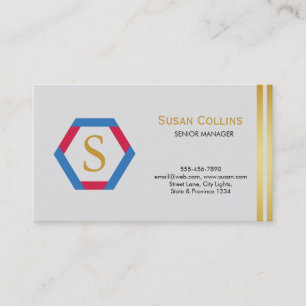 Carte De Visite Professionnel Moderne Simple Logo simple Hexagon
