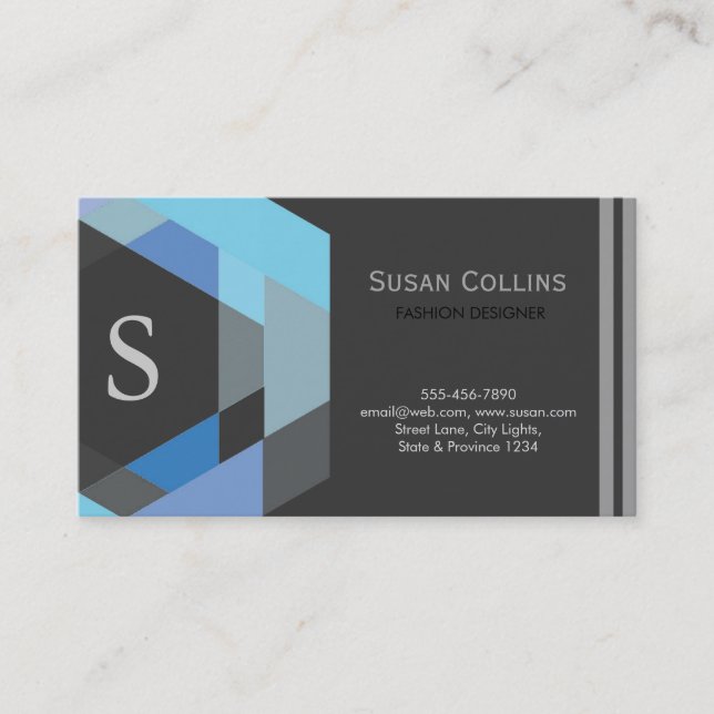 Carte De Visite Professionnel Moderne Simple Logo simple Monogramm (Devant)