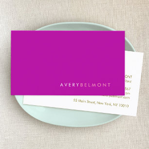 Carte De Visite Professionnel Moderne Simple Magenta Minimaliste