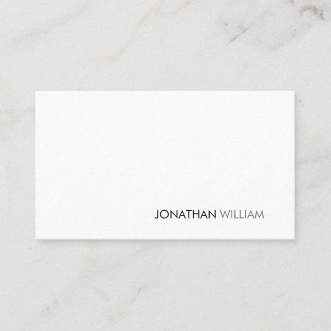 Carte De Visite Professionnel Moderne Simple Minimaliste Blanc (Devant)