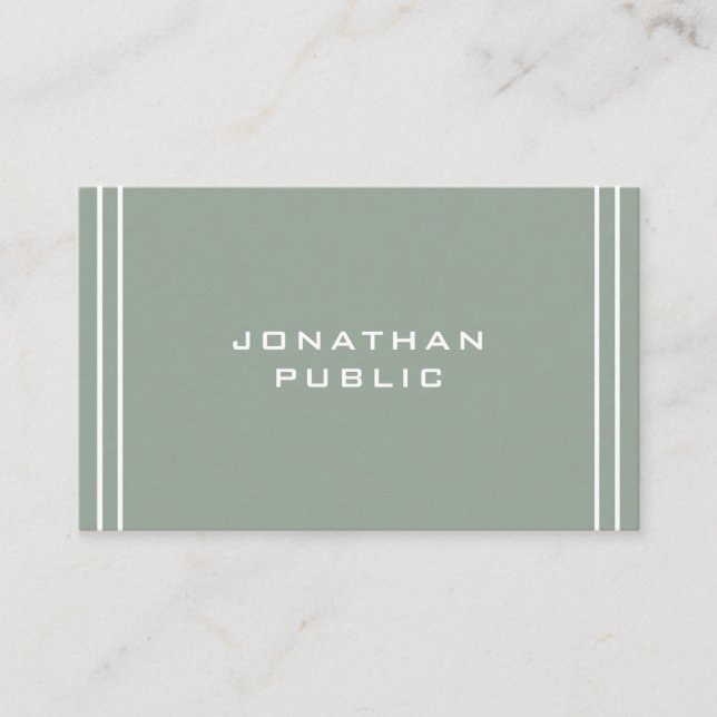 Carte De Visite Professionnel Moderne Simple Modèle Élégant Vert (Devant)