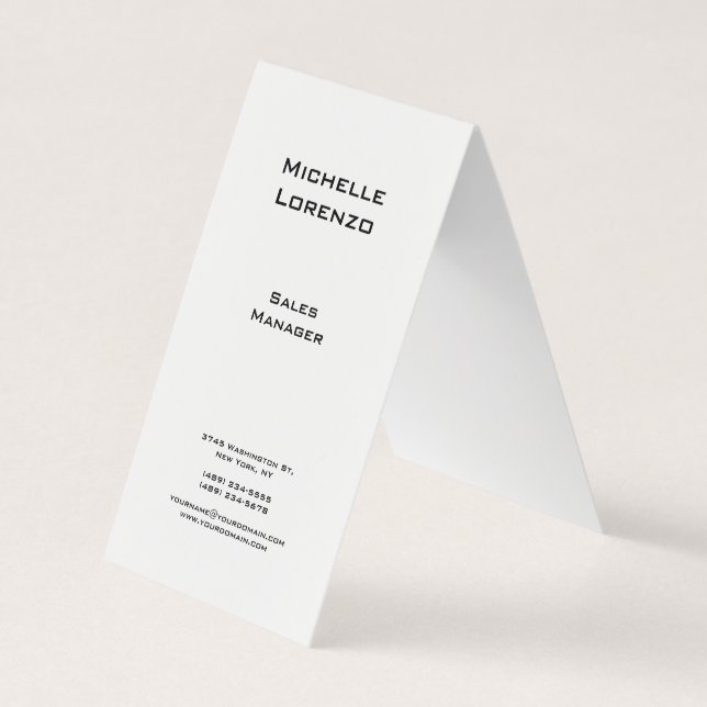 Carte De Visite Professionnel Moderne Simple Noir & Blanc (Devant)