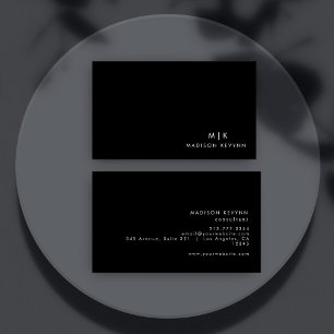 Carte De Visite Professionnel Moderne Simple Noir Minimaliste
