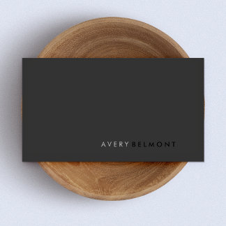 Carte De Visite Professionnel Moderne Simple Noir Minimaliste